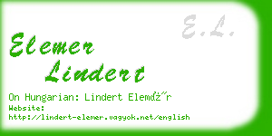 elemer lindert business card